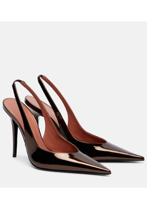 Amina Muaddi Anok 105 mirrored leather slingback pumps