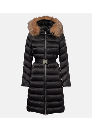 Moncler Leersie shearling-trimmed hooded down coat
