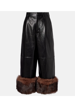 Loewe Leather wide-leg pants
