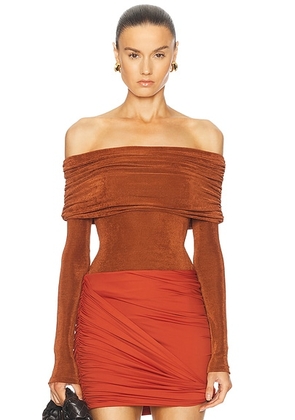 SEROYA Nora Top in Toffee - Brown. Size S (also in XL, XS).