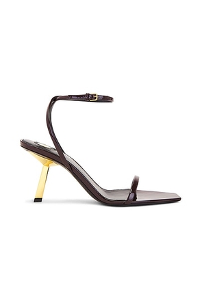 Saint Laurent Lee Sandal in Marron Glace - Brown. Size 37 (also in 39, 39.5, 41).