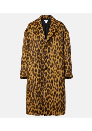 Bottega Veneta Leopard-print alpaca, wool, and silk coat