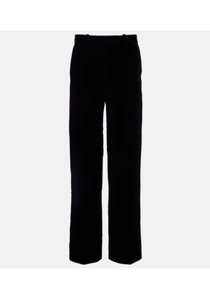 McQueen Low-rise velvet wide-leg pants