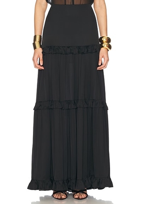 Saint Laurent Charmeuse Maxi Skirt in Noir - Black. Size 38 (also in ).