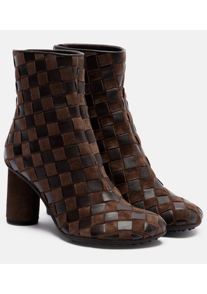 Bottega Veneta Intrecciato 75 leather and suede ankle boots