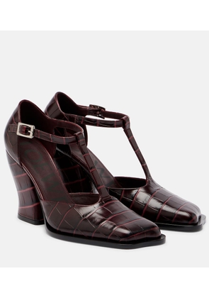 Loewe Onda 90 croc-effect leather pumps