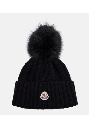 Moncler Cable-knit cashmere and wool-blend beanie