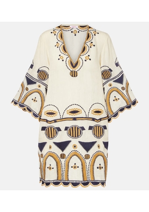 Eres Medaillon embroidered linen minidress
