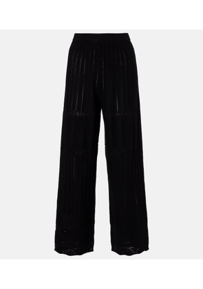 Eres Alliage pointelle wool and cashmere wide-leg pants