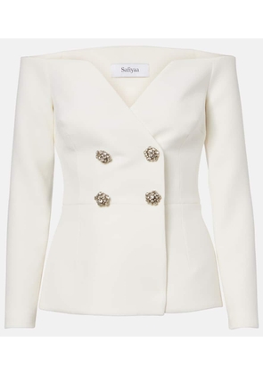 Safiyaa Bridal Kamile off-shoulder crepe jacket