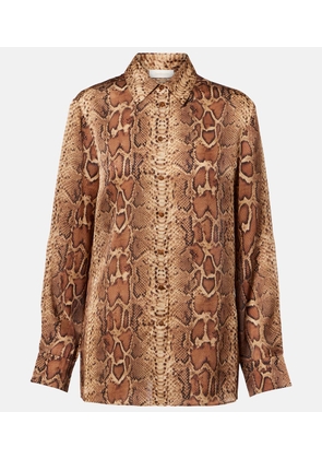 Zimmermann Hypnotic snake-print silk shirt