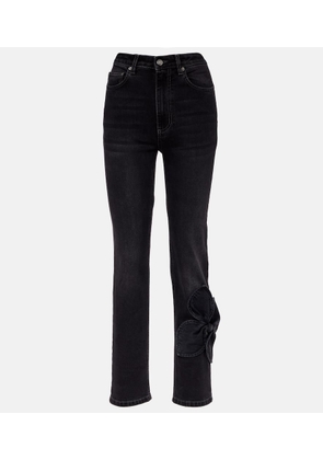 Area Bow-detail cropped straight jeans