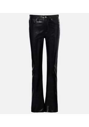Agolde Mid-rise leather-blend bootcut pants