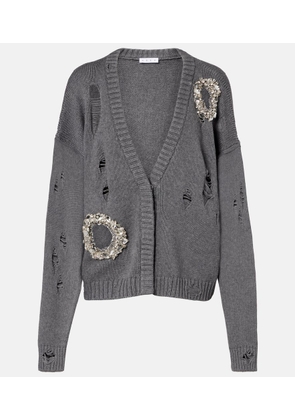 Area Distressed cotton and cashmere cardigan