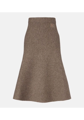 Burberry Knitted wool-blend midi skirt