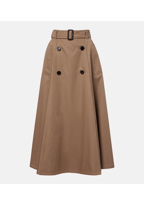 Burberry Belted cotton midi skirt