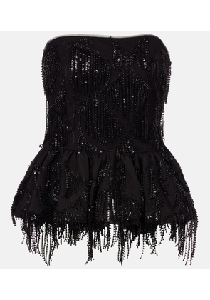 Rotate Albertina sequined strapless top