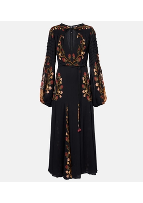 Farm Rio Cutout floral midi dress