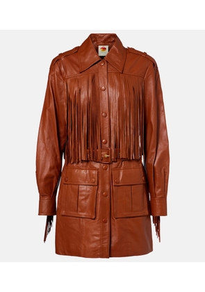 Farm Rio Fringed leather jacket