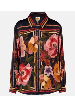 Farm Rio Chenille Flowers shirt