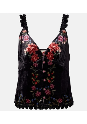 Farm Rio Floral velvet top