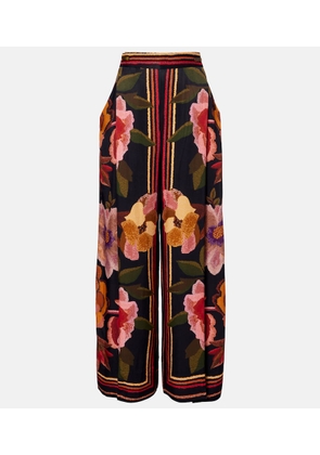 Farm Rio Floral high-rise wide-leg pants