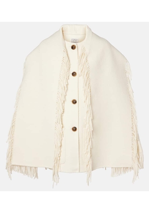Toteme Fringed wool-blend scarf jacket
