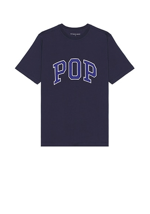 Pop Trading Company Arch T-Shirt in Navy - Navy. Size S (also in ).
