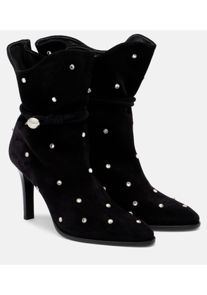 Isabel Marant Lolya 90 embellished suede ankle boots