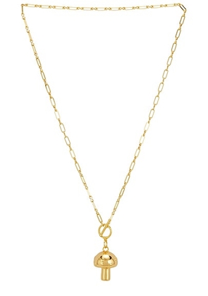 Timeless Pearly Mushroom Necklace in Gold - Metallic Gold. Size all.