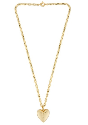 Timeless Pearly Heart Necklace in Gold - Metallic Gold. Size all.