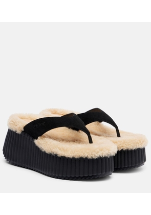 Chloe Nama 80 suede platform thong sandals