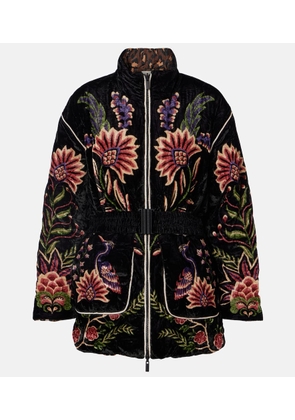 Farm Rio Marvelous Garden belted reversible puffer jacket