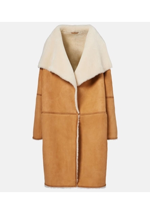 Toteme Shearling-trimmed suede coat
