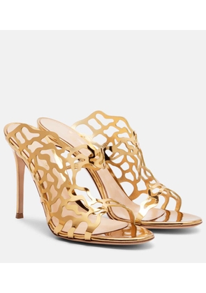 Gianvito Rossi 95 metallic leather mules