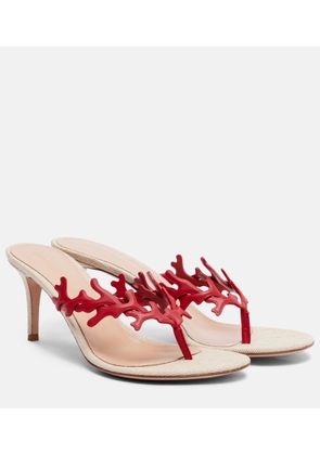 Gianvito Rossi Canvas and leather thong sandals