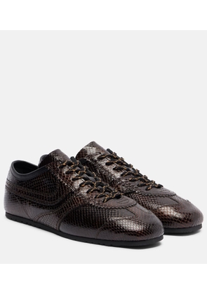 Dries Van Noten Croc-effect leather sneakers