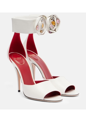 Valentino Garavani Drip Rose embellished leather sandals