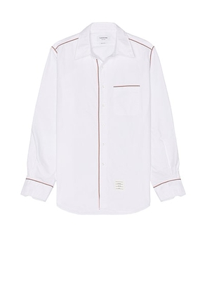 Thom Browne Straight Fit Button Down Long Sleeve Shirt in White - White. Size 1 (also in ).