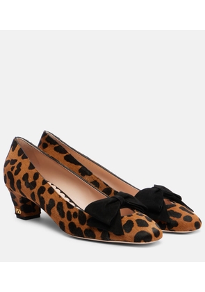 Valentino Garavani Bowow 45 leopard-print calf hair pumps