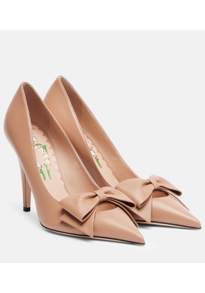 Valentino Garavani Bowow 100 bow-detail leather pumps