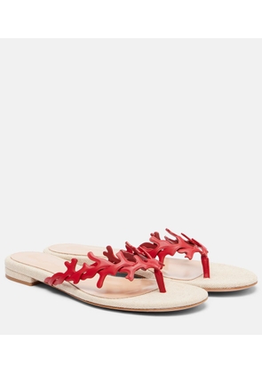 Gianvito Rossi Canvas and leather thong sandals