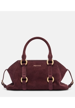 McQueen Farringdon Small suede tote bag