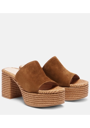 Gianvito Rossi Suede platform espadrille mules