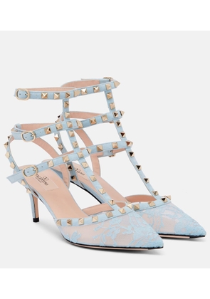 Valentino Garavani Rockstud 65 lace and leather pumps