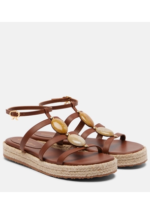 Gianvito Rossi Embellished leather espadrille sandals