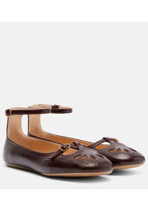 Chloe Misty cutout leather ballet flats