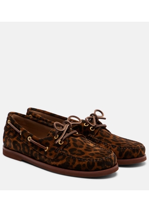 Gianvito Rossi Vandee leopard-print suede boat shoes