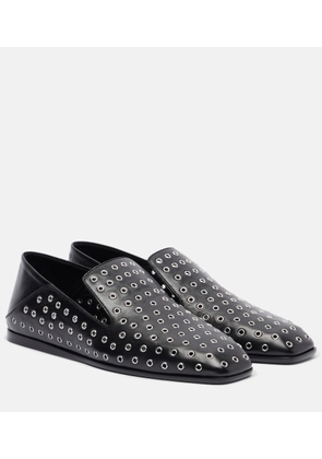 Jimmy Choo Eliot embellished leather slip-on shoes