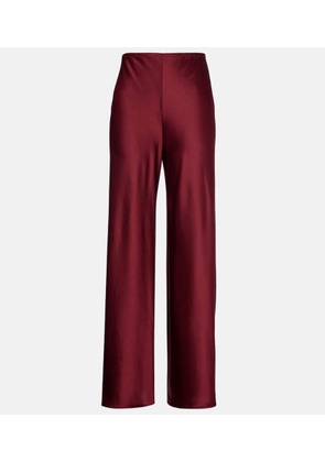Leset Barb high-rise satin straight pants